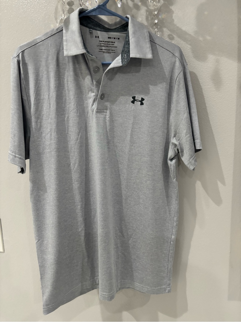 Under Armour Light Gray Men’s Polo with Chest Logo